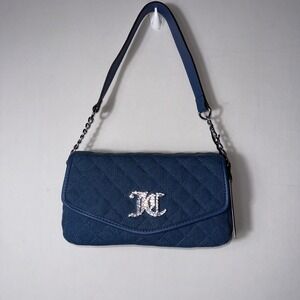 New Juicy Couture Women's Isn't She Lovely Quilted Flap Shoulder Bag Blue